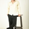 Men Slim Fit Solid Spread Collar Casual Shirt