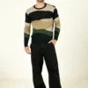 Men Striped Crew Neck Sweater
