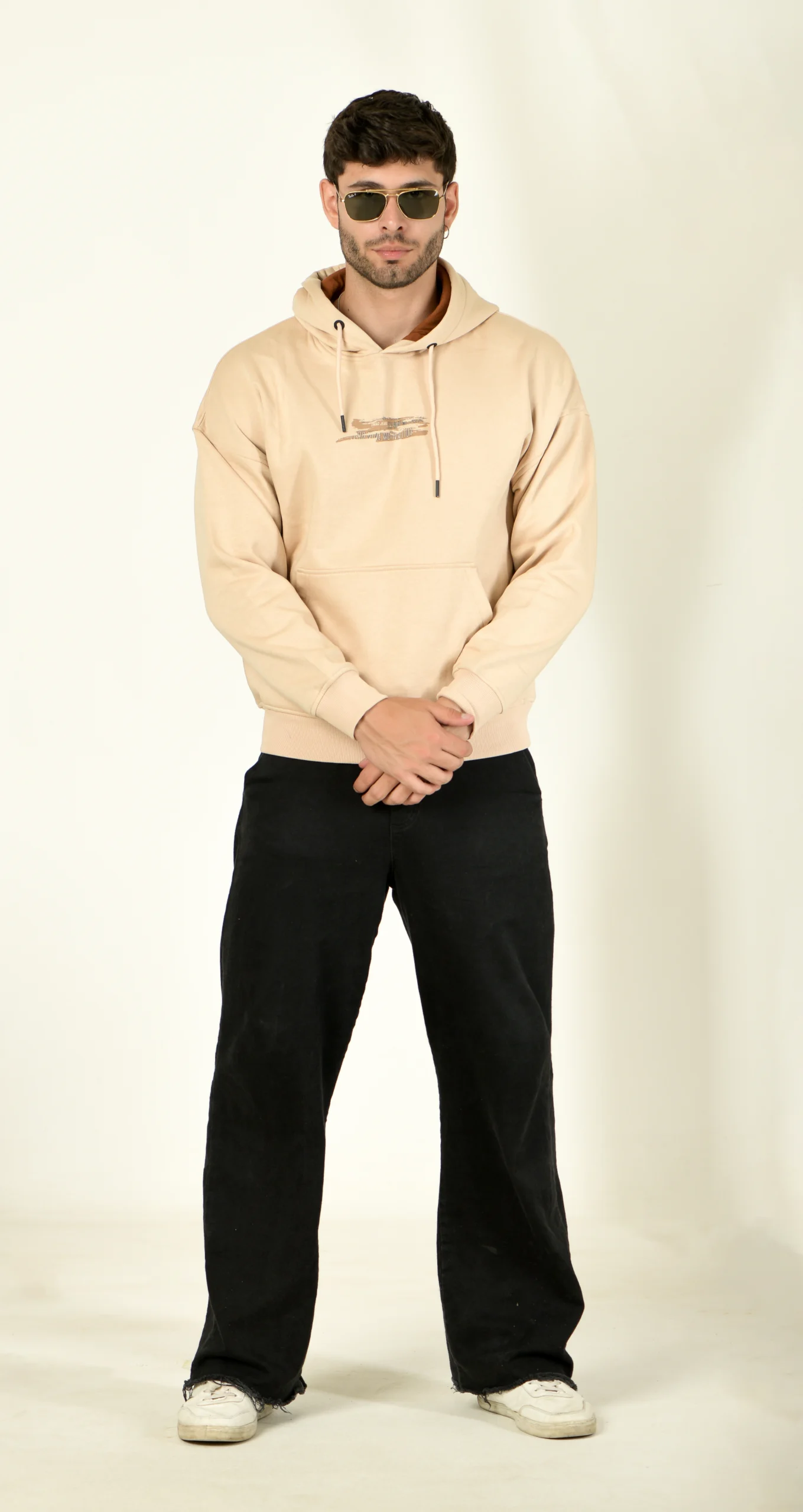 Men Solid Hooded Sweatshirt