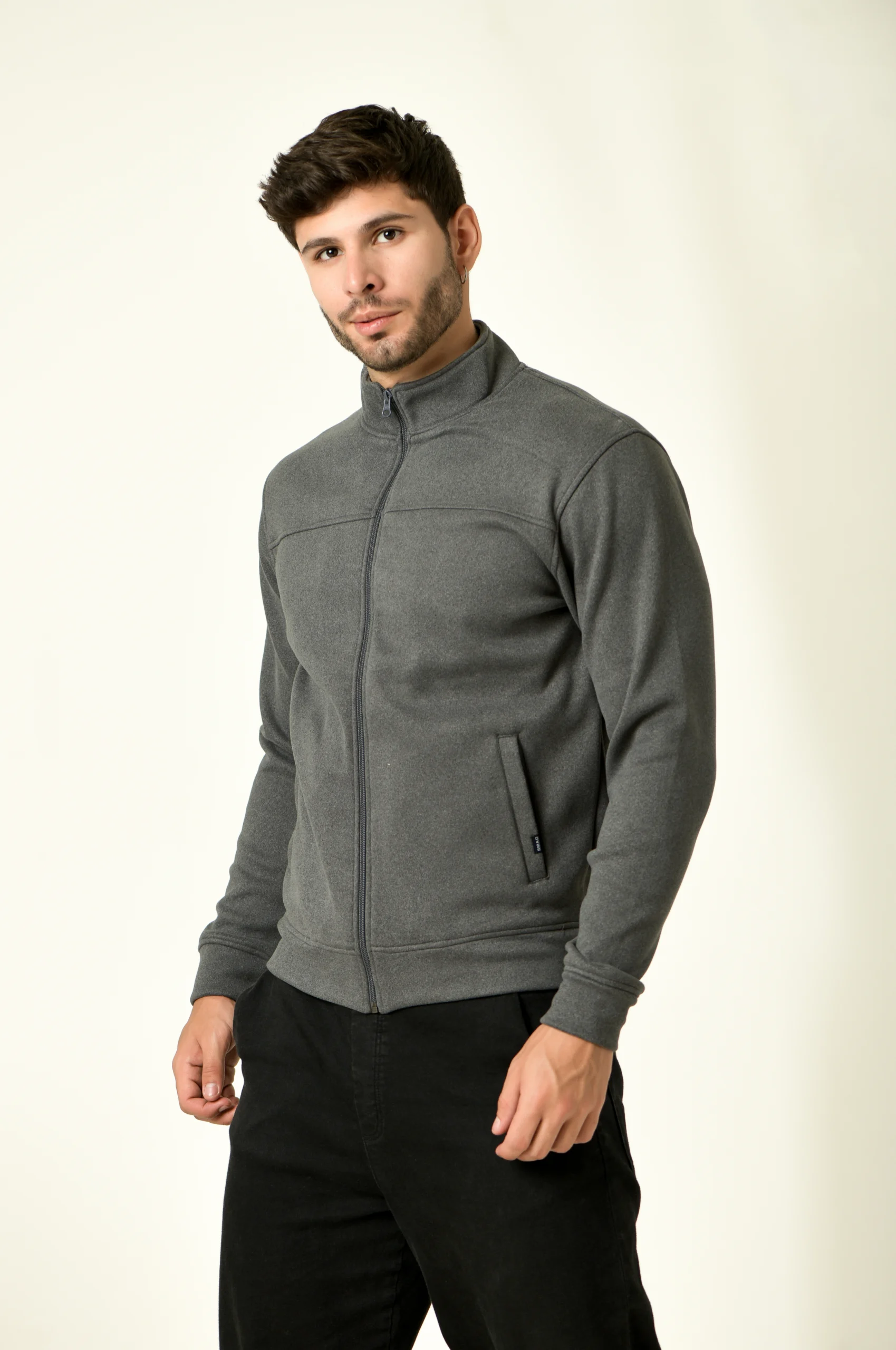 Men Solid Fleece Jacket