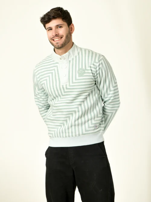 Men White Check Sweatshirt