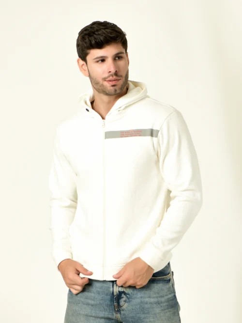 Men Regular Fit Zip-Front Hoodie