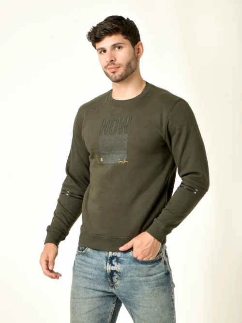 Typographic Print Crew-Neck Sweatshirt