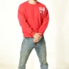 Men Brand Print Regular Fit Crew-Neck Sweatshirt