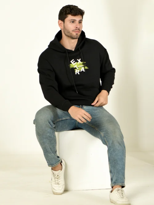 Men Full Sleeve Printed Hooded Sweatshirt