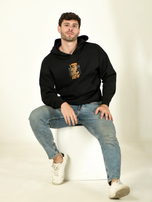 Full Sleeve Graphic Print Hooded Sweatshirt