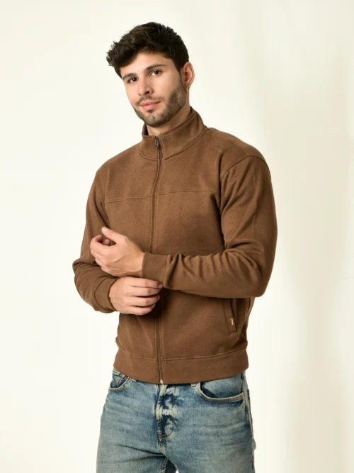 Octave Mock Collar Fleece Front Open Sweatshirt