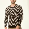 Black Beige Rhombus Pullover